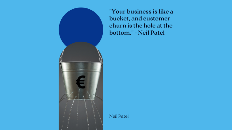 Analogy of a leaky bucket to a business that is losing business due to poor customer service